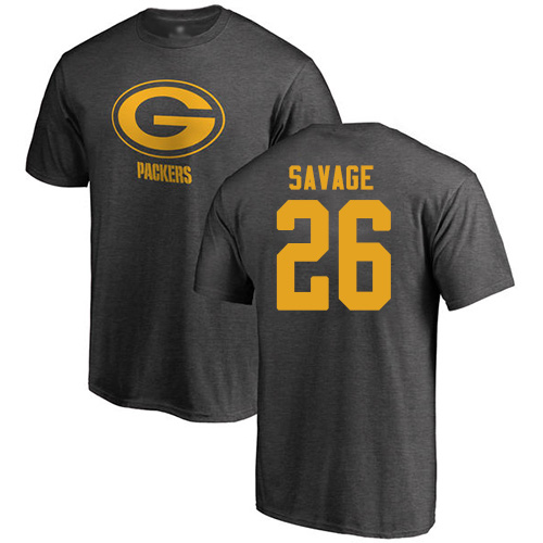 Men Green Bay Packers Ash #26 Savage Darnell One Color Nike NFL T Shirt->nfl t-shirts->Sports Accessory